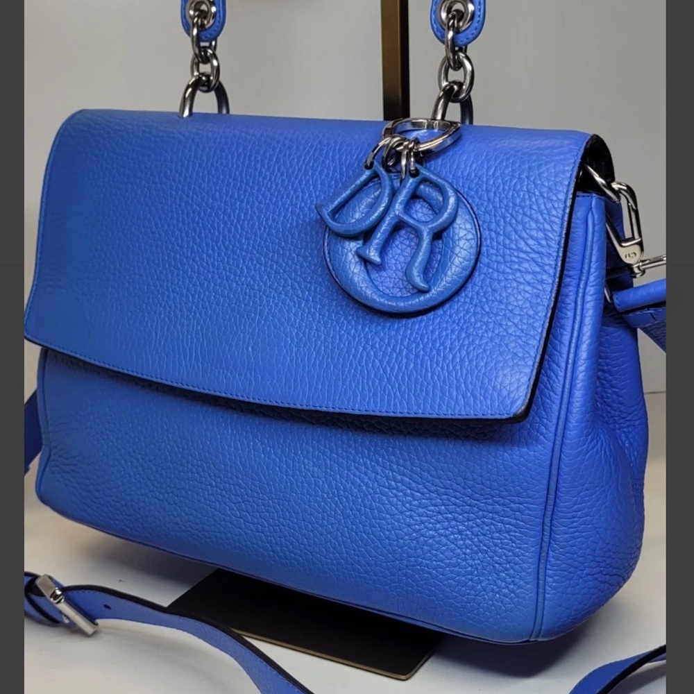 Dior Be Dior Blue Pebbled Leather Shoulder Bag